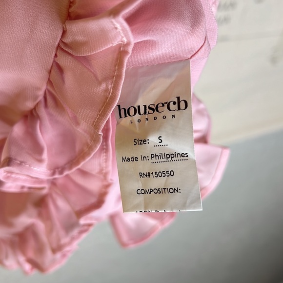 HOUSE OF CB 'Tania' Pink Quartz Ruffle Mini Dress NWT - Picture 13 of 15